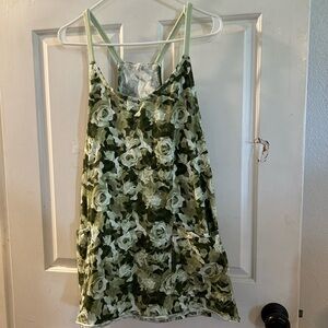 Free People Olive Green Floral Camisole